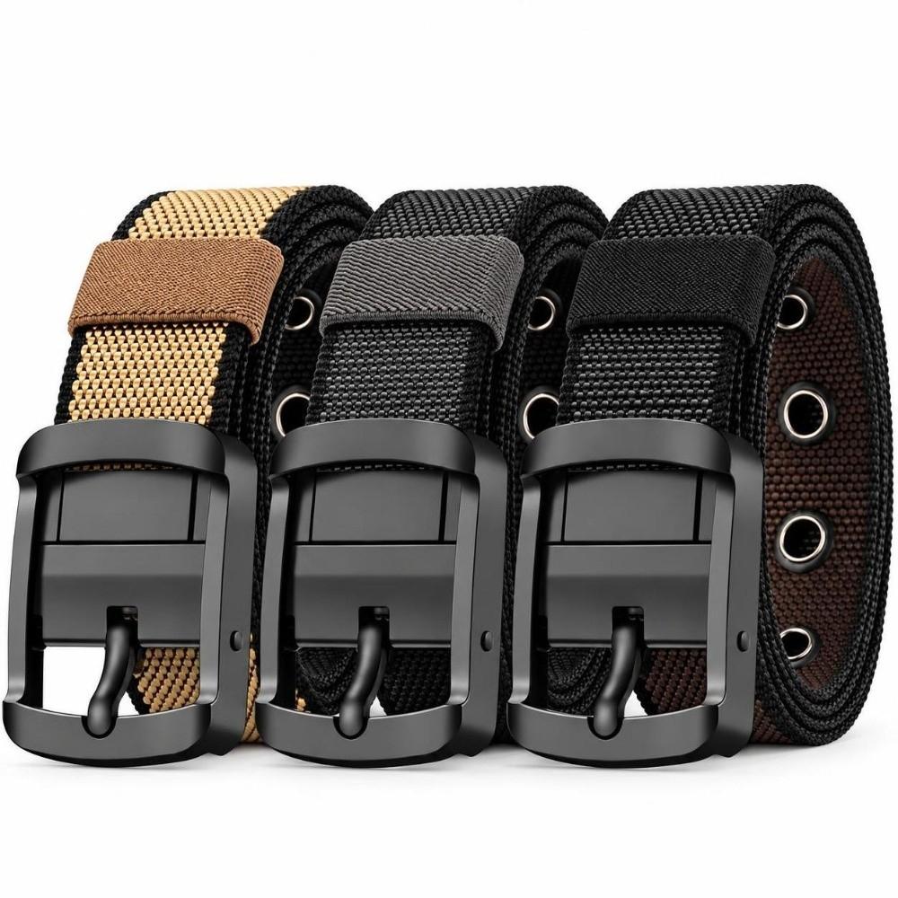 Double Sided Nylon Waist Belt 120cm Length Casual Trouser Belt Unisex Belt For Daily Casual Wear