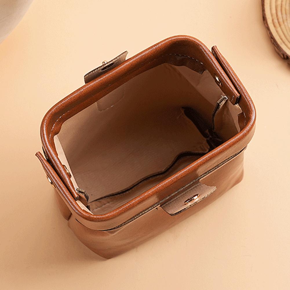 Soft Leather Headphone Bag Lipstick Storage Bag Retro Style Jewelry Storage Bag Small Travel Makeup Bag Portable Wallet