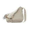 Adjustable Shoulder Strap Zipper Closure Calfskin Handheld Single Shoulder Bag Women's Grey and White