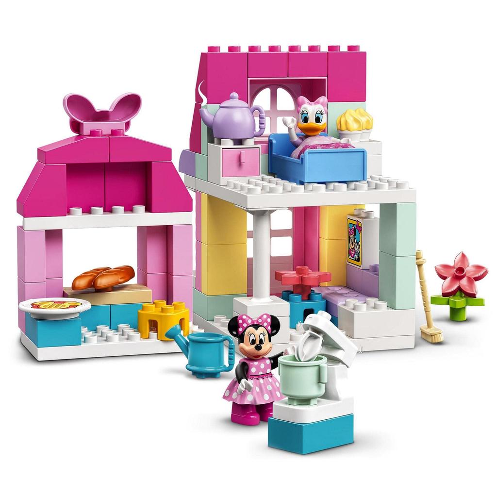 LEGO Duplo Minnies Haus und Café 10942, ein Spielzeugbaustein-Geschenk für Kleinkinder und Babys, mit Tieren und einem Haus für Jungen und Mädchen ab 2 Jahren.