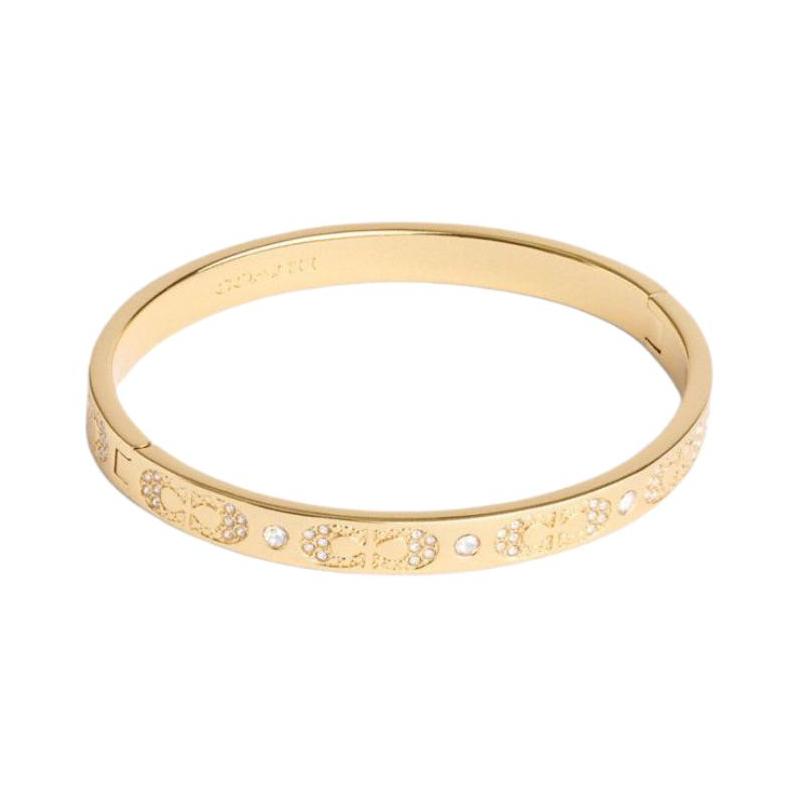 COACH Signature pavé glass bracelet, unisex couple style, gold золотой
