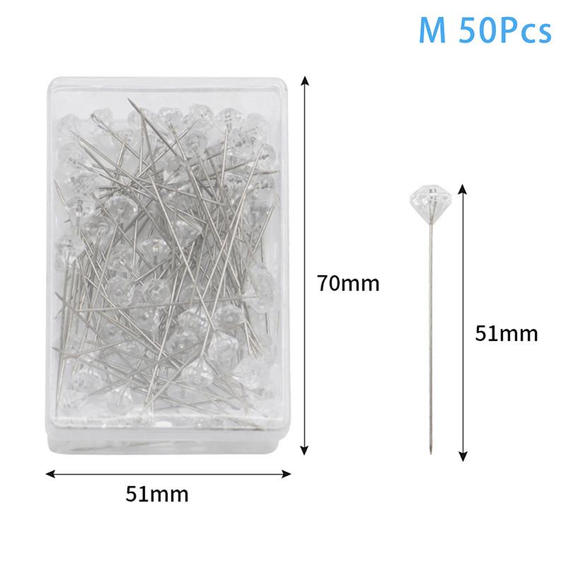 

50/100 шт. Алмазные бутоньерки-букеты, булавки для цветов, булавки для позиционирования цветов для свадебных букетов невесты M 50Pcs