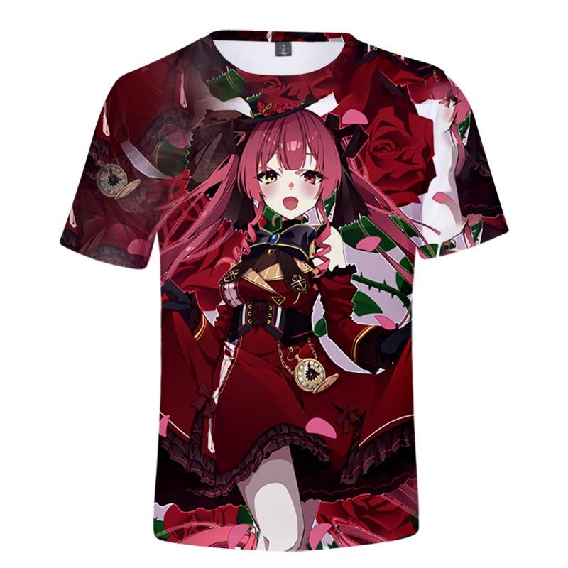 BSLNXNMA HOLOLIVE VTuber Houshou Marine 3D Printed Spring Summer Preppy Men/Women Street Clothes T-shirt Streetwear Kawaii style
