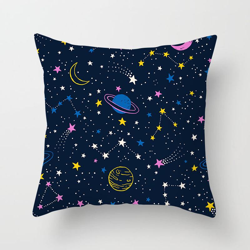 New Hand-painted Starry Sky Universe Printed Pillow Cover Home Sofa Pillow Car Cushion Back Cover