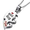 Stainless Steel Heart Shaped Best Friends Sisters Split Two Piece Pendant Necklace
