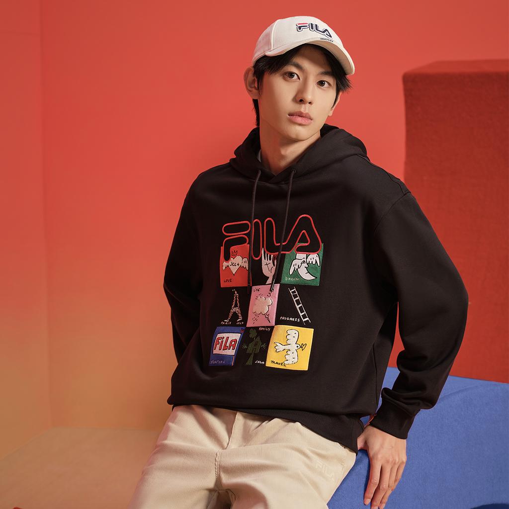 New FILA ORIGINALE Sweatshirt Unisex Jet Black F11U519204F-BK