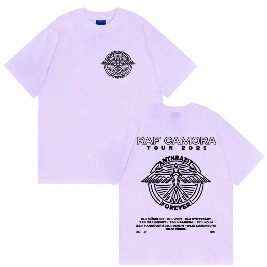 Rapper Raf Camora Tour 2025 Merch Pánské Hip Hopové Nadměrné Bavlněné Tričko Retro Styl Gotická Módní Tričko Streetwear