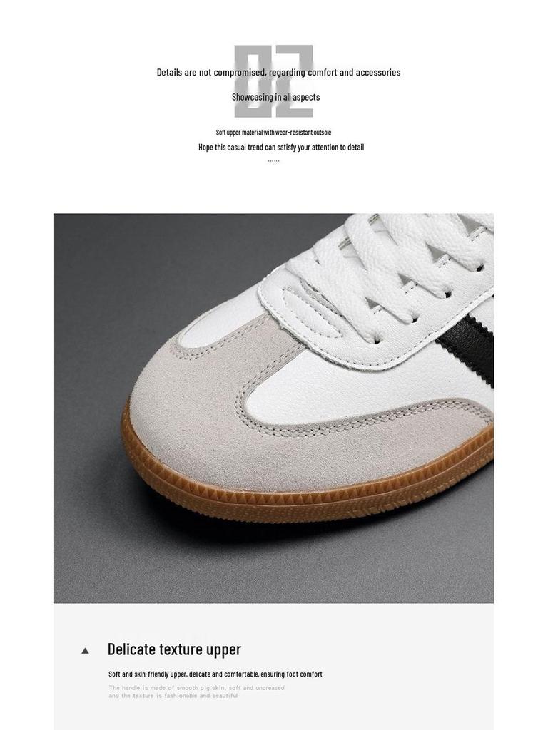 De Xun Pánské a dámské všestranné ležérní tenisky s plochou podrážkou Forrest Gump - Pár styl s designem tří pruhů Samba