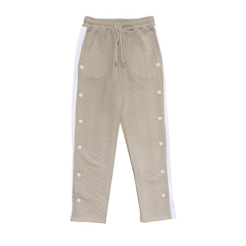 New Men's Fashionable Jacquard Button Casual Trousers Thickened Four Seasons Models Trousers