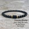 Natural Raw Stone Black Beaded Bracelet | Crystal Protection Jewelry, Vintage Style, Suitable for Men and Women
