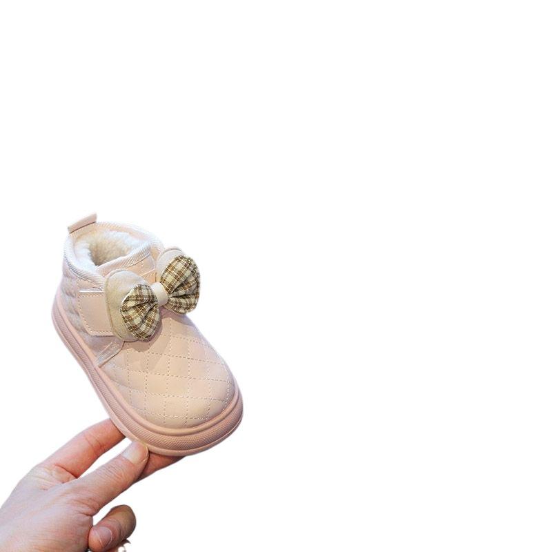 2025 large cotton velvet thickened girls winter cotton boots new children's snow boots warm children's girls cotton shoes