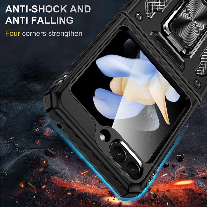 Lens Protection Ring Rotating Stand Phone Folding Armor Case for Samsung Galaxy Z Flip 7 FE / Flip 6 / Flip 5 Shockproof Cover