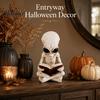 Resin Book Reading Figurines Alien Cross Legged Skeleton Figurine, Sci-Fi Gothic Detailed Bone Crafts Halloween Ornament, Collection Statue