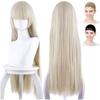 CaseEden Cosplay Wig, Short, 80cm, Heat-Resistant, Platinum Blonde, Gold, and Light Gold, Includes 2 Wig Nets