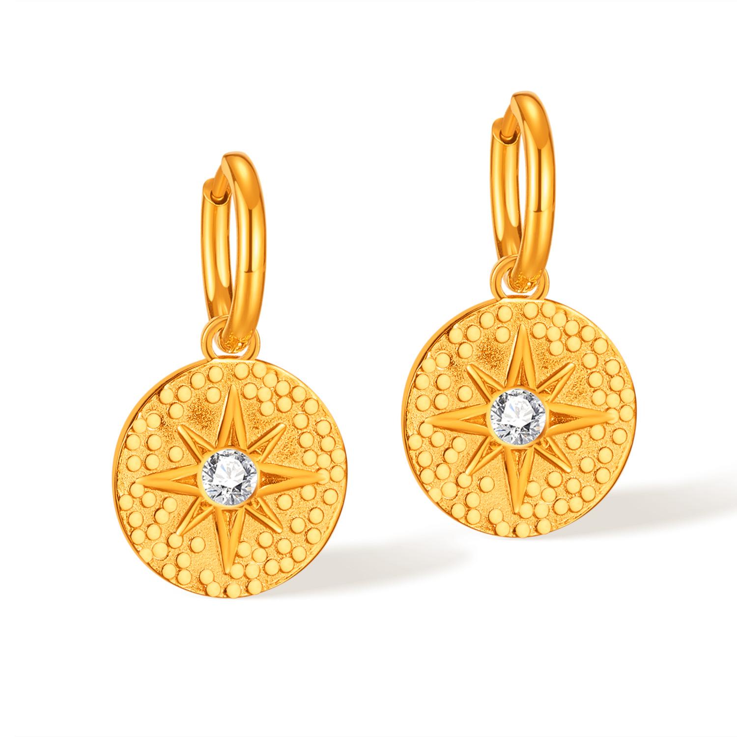 

French Light Luxury Gold-Plated Geometric Stud Earrings for Women - High-End Niche Design Jewelry
