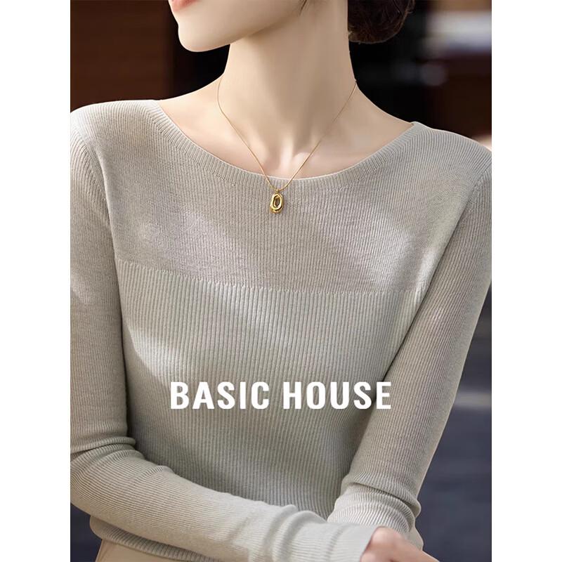 Basic House Women s French Off-Shoulder Knit Top S