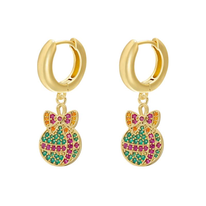 Exquisite And Beautiful Santa Claus Bells Gift Bag Earrings Autumn And Winter Christmas Element Earrings Female Ve1010-1017