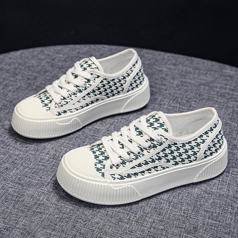 Canvas Shoes Women's Summer Spring and Autumn New Versatile Ulzzang Platform Breathable Sports Board Shoes Biscuit Shoes