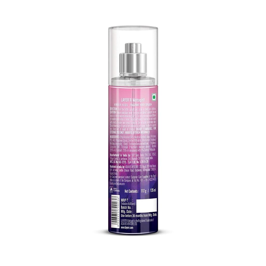 Layer'r Wottagirl Body Splash Amber Kiss 135 ml