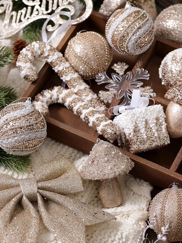 Luminous Christmas Ornaments: Star Tree Topper & Ball Set for Festive Decoration