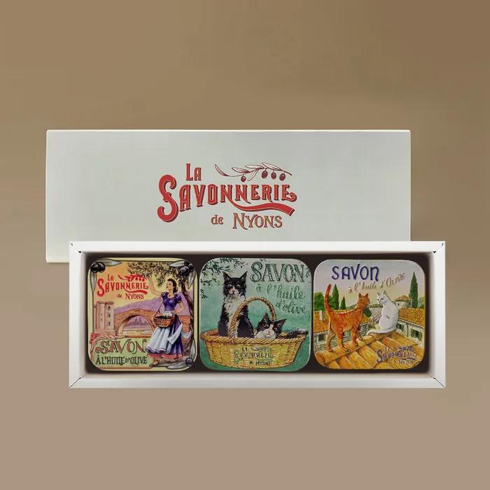 [Gift Recommendation] French Natural Cleansing Soap Tin Case 3-Piece Sleeve Set