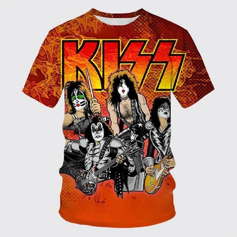 Classic Rock Kiss Band 3D Printed T-shirt Men Women Casual Fashion Hip Hop  Men Clothes Daily Comfortable Breathable O-neck Tees
