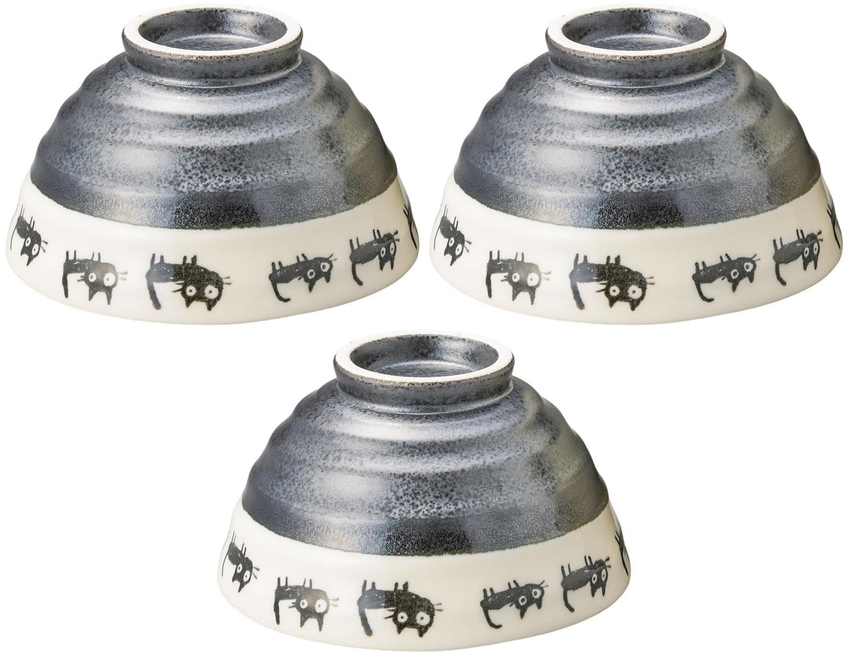 

Set of 3 Black Cat Rice Bowls Rice Bowls [11.5×7cm] чёрный