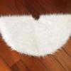 78/90cm Christmas Tree Skirt White Plush Faux Fur Mat Dinning Tabletop Tree Base Cover Home New Year Decoration Small Carpet