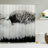 Natural Scenery Waterproof Fabric Shower Curtain Bathroom Curtains With Hooks 180X180Cm Landscape Bath Screen Home Decoration