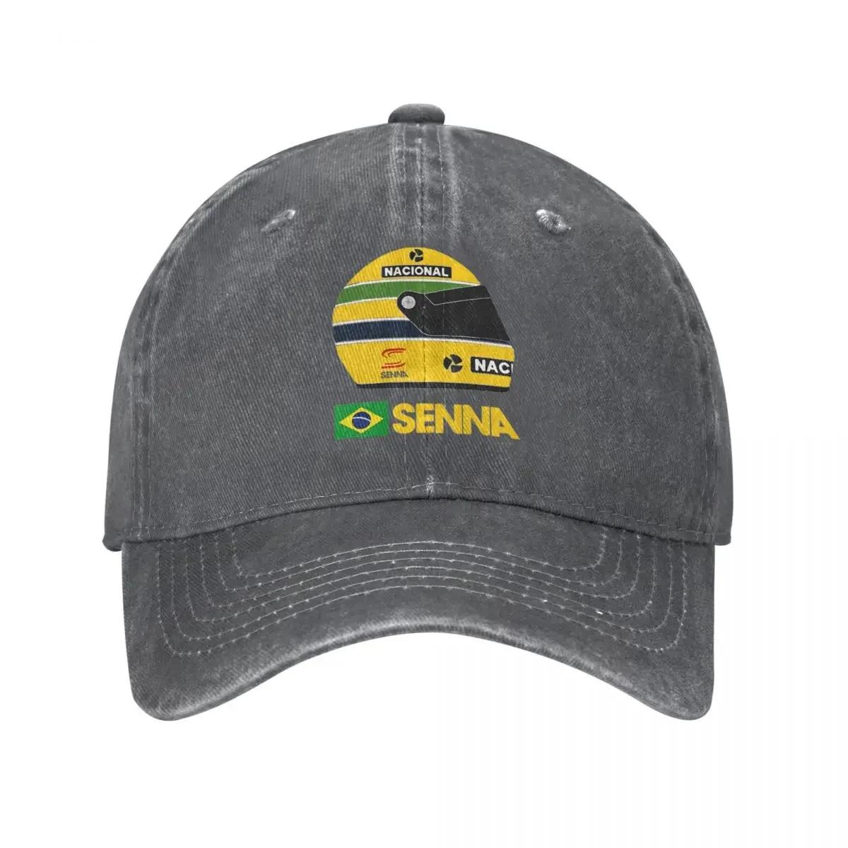 

Ayrton Senna Racing Cars Merch Мужская и женская бейсболка из потертого денима, классическая кепка для тренировок на открытом воздухе, солнцезащитная кепка Adjustable темно-серого