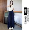 navy blue anti-wrinkle tencel linen pants women's summer thin new loose wide-leg cool pants ice silk pants