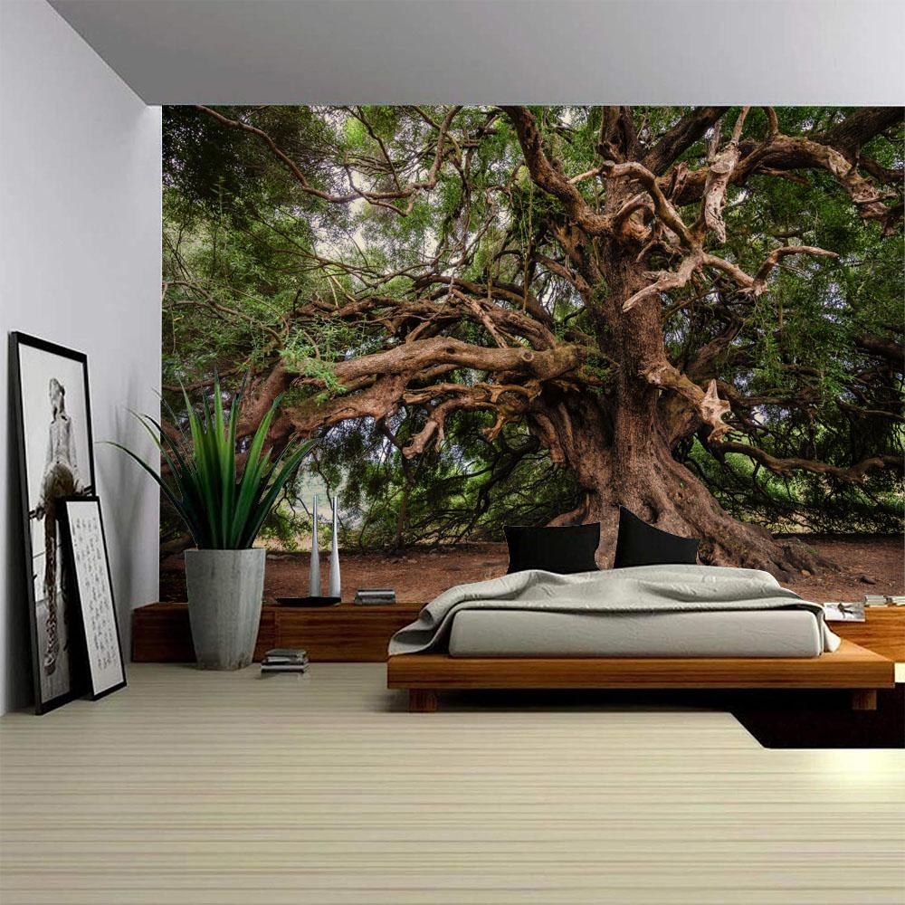 Beautiful Ancient Tree Tapestry, Jungle Landscape, Wall Hanging Cloth, Home Wall Art Decoration, Living Room Background Cloth