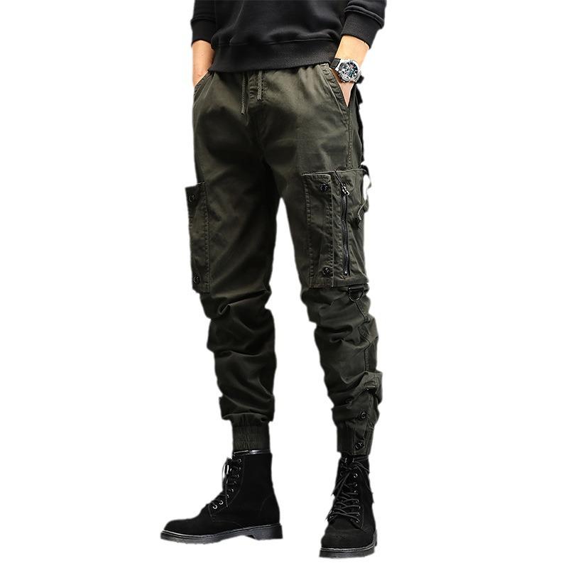 Pánské harémové kombinézy v korejském stylu - Jaro/Podzim, Trendy, Volný střih, Kalhoty s více kapsami