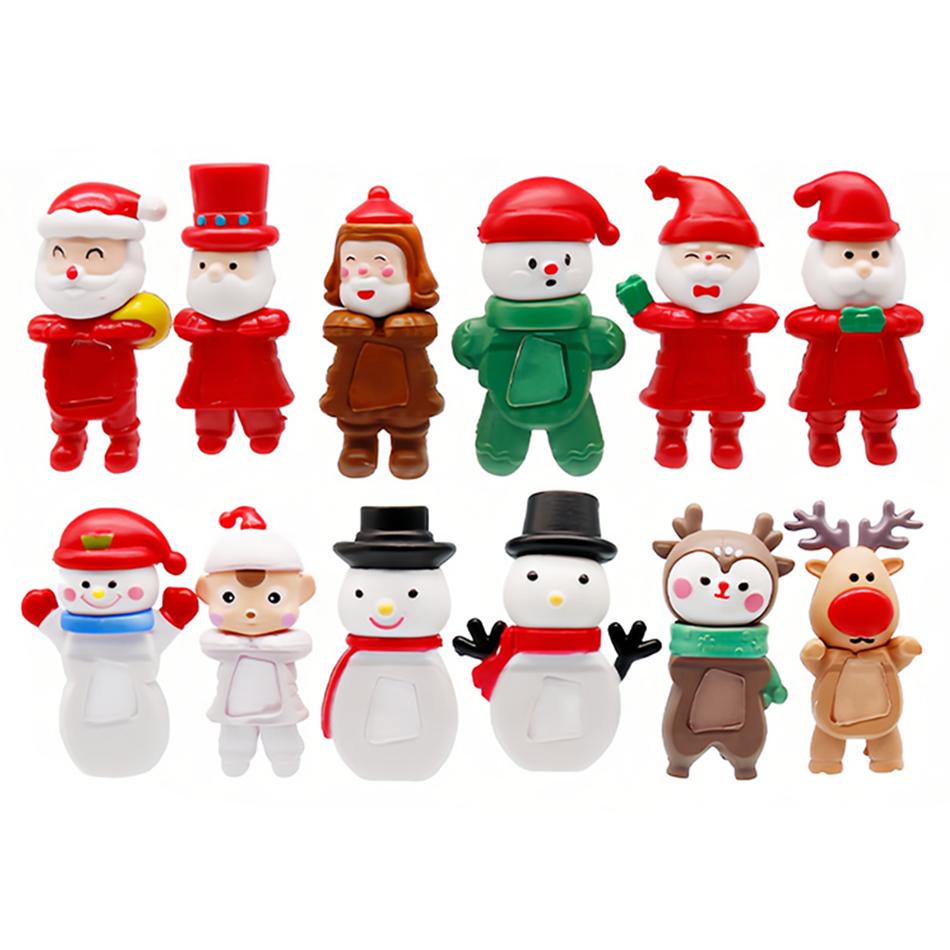 Mini Santa Claus Party Slepá krabička Série Vánoční panenka Ručně vyráběná Slepá krabička PVC Model Dekorace na mobilní telefon Vánoční dárky