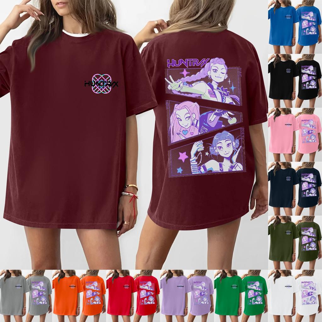 Women's Round Neck Printed Short-sleeved T-shirt Top