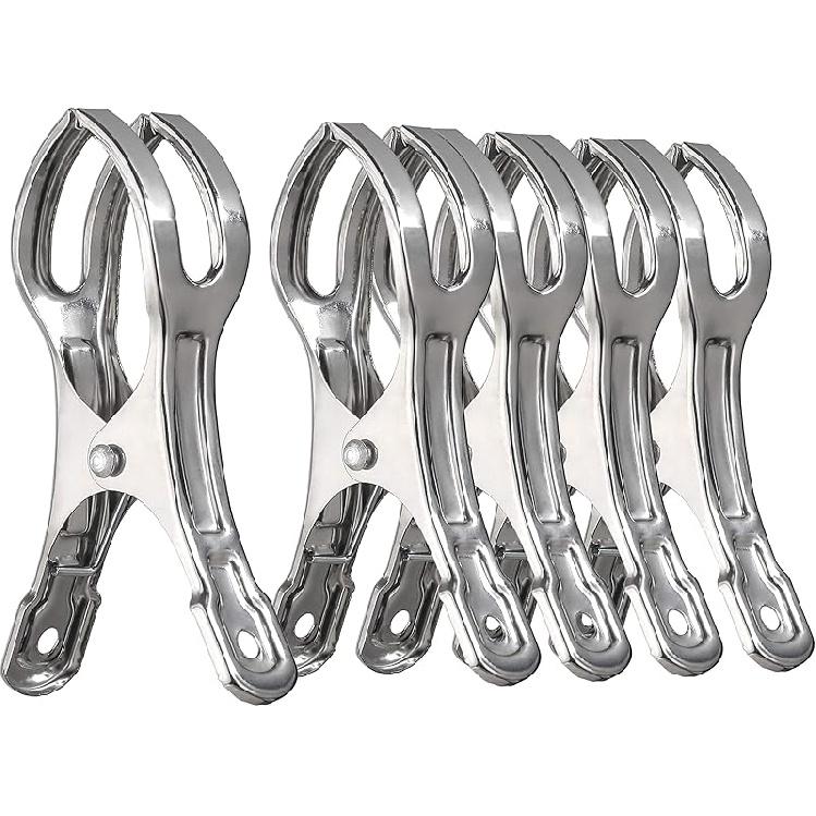 WEBI Pool Cover Clips Beach Towel Clips,12 Packs 5.5 Inch Beach Chair Clips,Above Ground Pool Cover Clamps for Chairs,Cruise,Boat,Blanket,Quilt