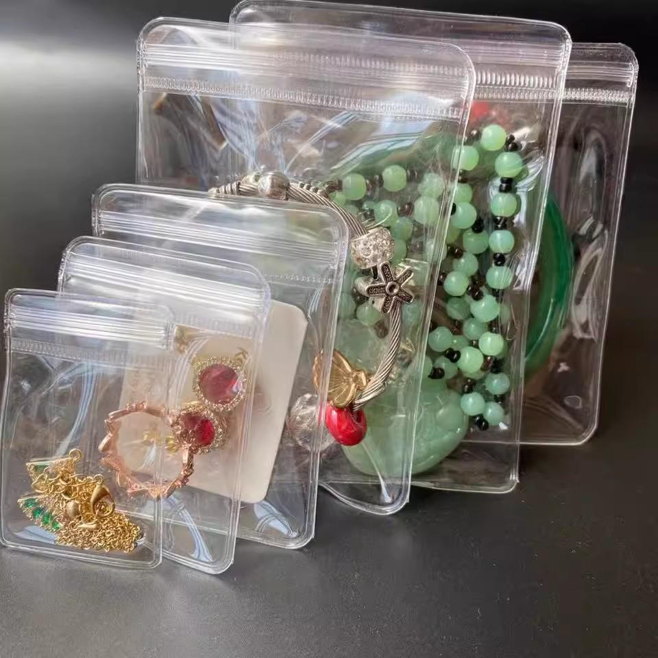 10/20/30/50pcs Jewelry Organizer Pouch Bags Transparent PVC Anti-Oxidation Earring Pendant Necklace Bracelet Storage Holder Box