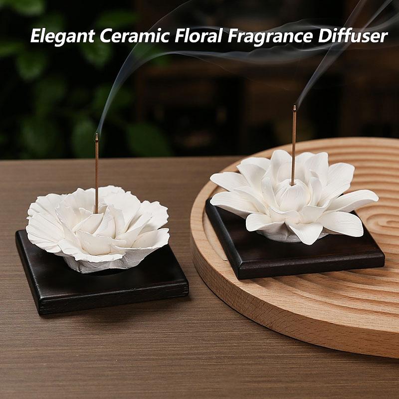 Ceramic Flower Scent Diffuser Home Decor Elegant Aromatherapy for Bedroom Living Room Wedding Centerpiece Ornament