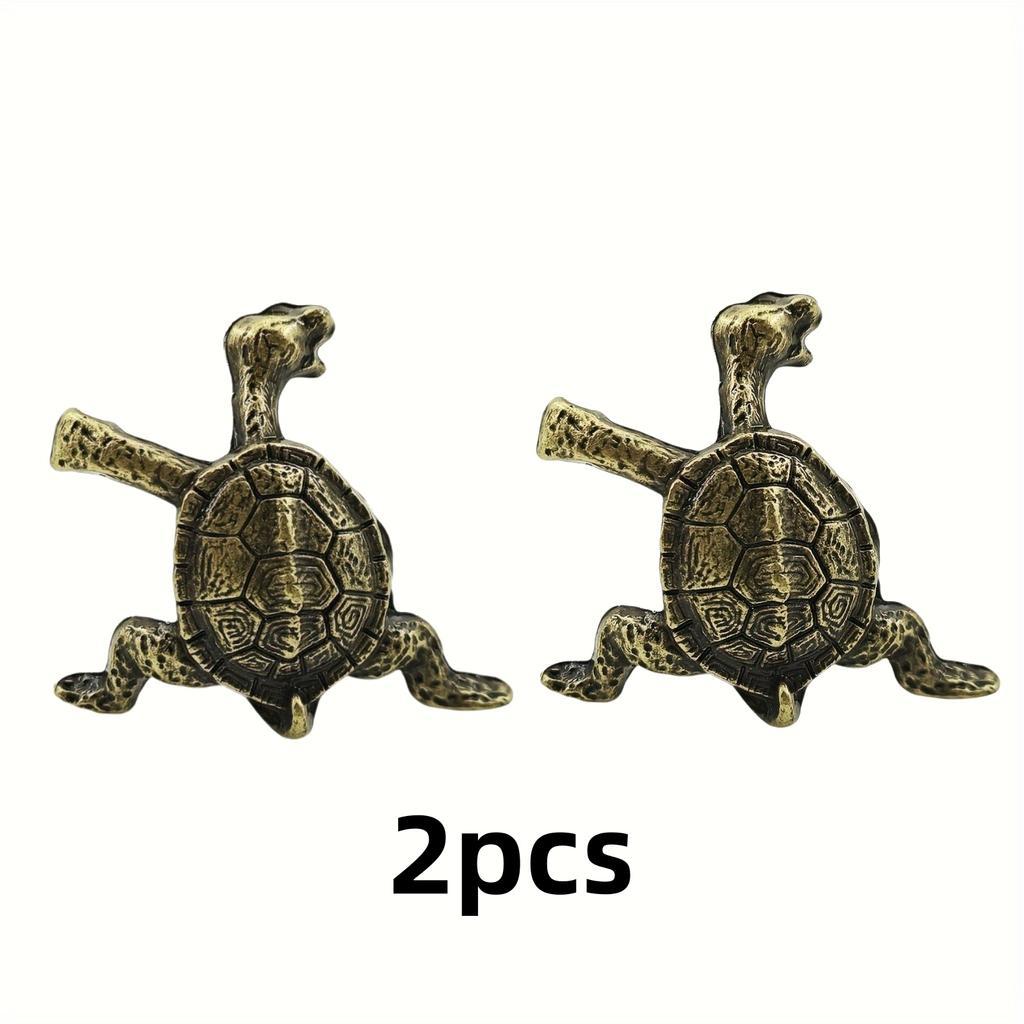 Messing Skilpadde Røkelsesbrenner Kung Fu Stil Dyr Skrivebordsornament Kreativ Hjemmedekor Retro Håndverk Meditasjon Aromaterapi Holder