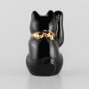 Seto Ware Black with Right Paw In Approximately 5cm In Diameter and 9cm In Mini Good Luck Made In Maneki-neko (beckoning Cat) Figurine, Gold, Height,
