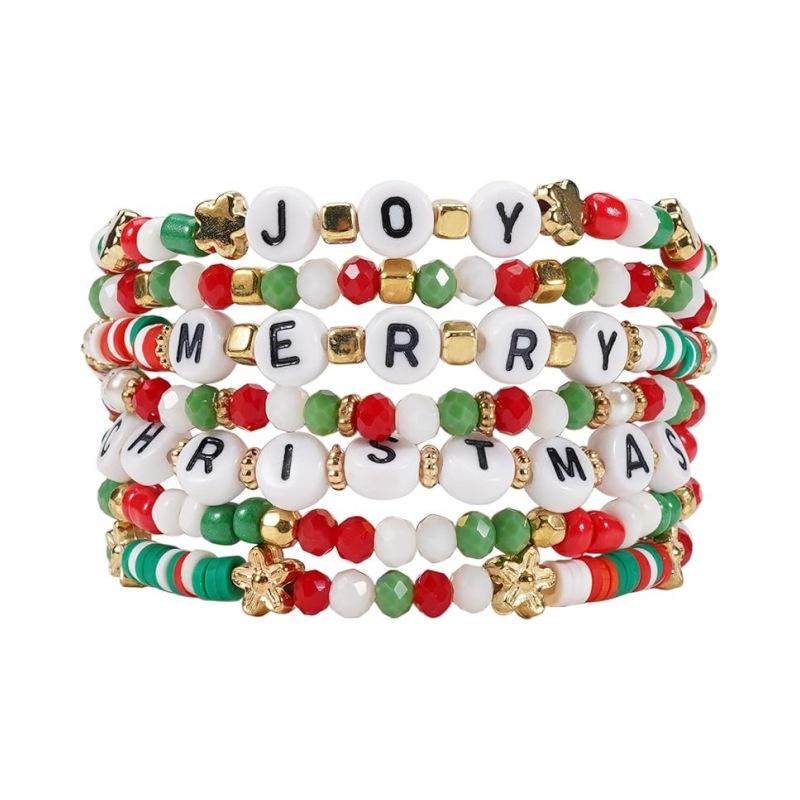 JYL TS Bracelet Christmas Stackable  Festive Elements Invites Holiday Blessings