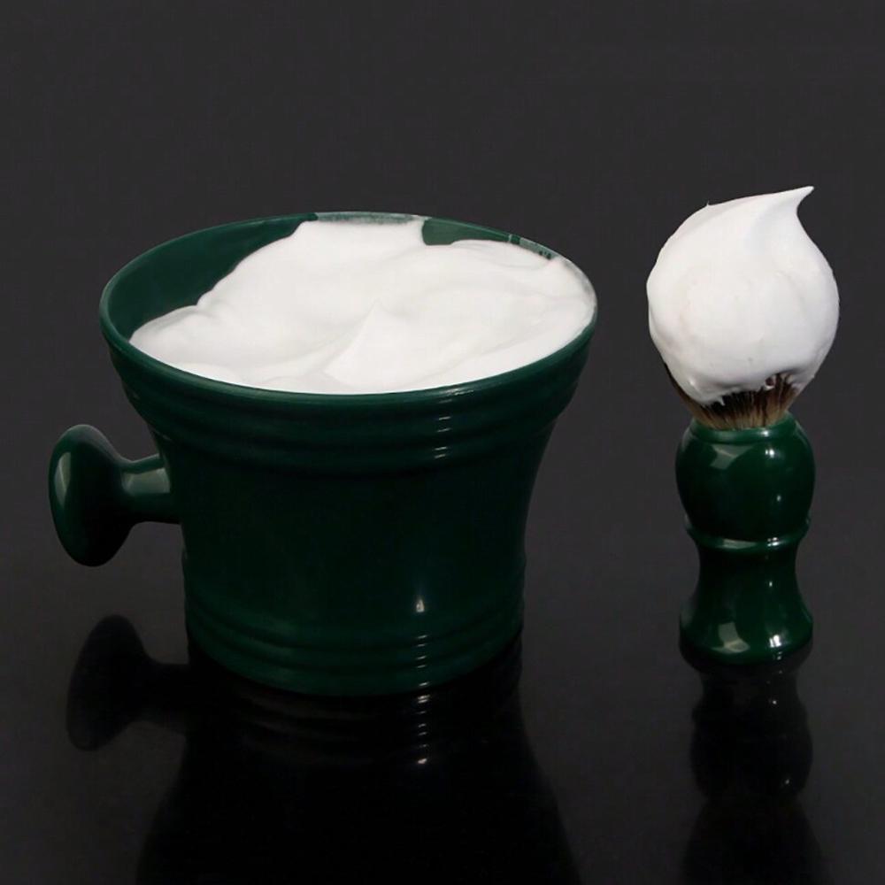 2pcs Beard Care Bowl Brush Kits for Men 1pc Rich Shaving Soap Foam Cup 1pc Hair Beard Brush Mens Shaving Brush Kit