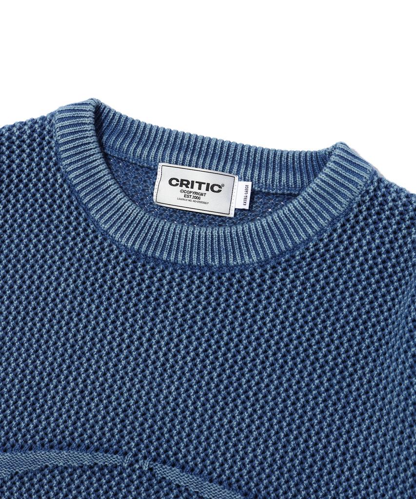 CRITIC Wormhole Logo Natural Dyeing Mesh Knit Blue