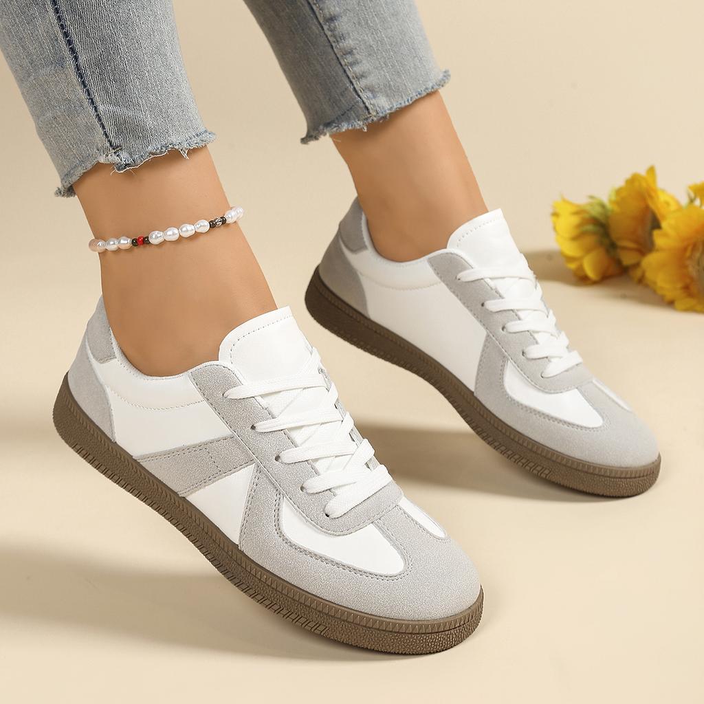 Sommer neue flache Schuhe für Damen, modische Schnür-Vulkanisierte Schuhe, bequeme tägliche Freizeitschuhe