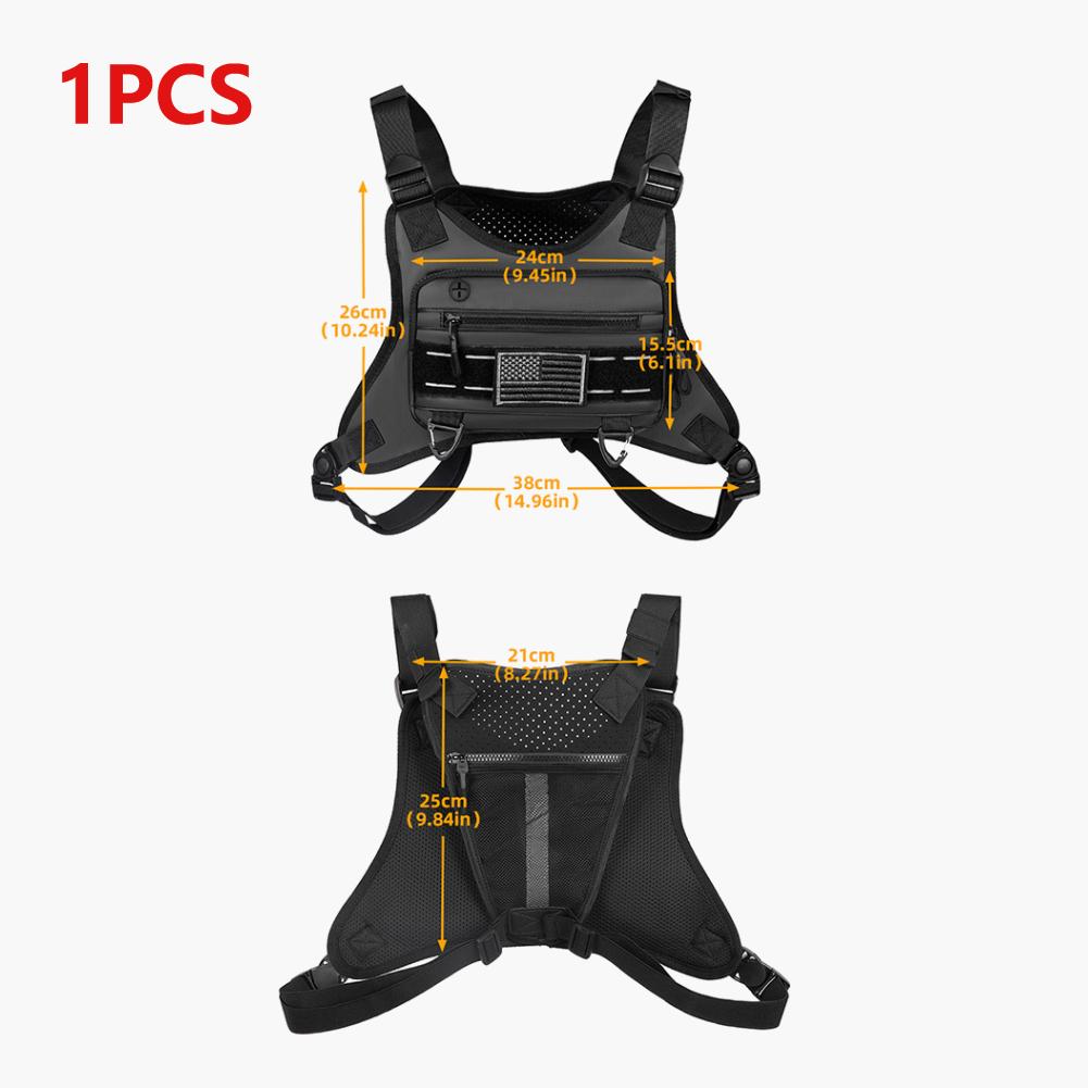 Functional Tactical Vest Backpack Vest Lightweight Fashion Waistcoat with Pocket & Extra Storage for Cycling Running