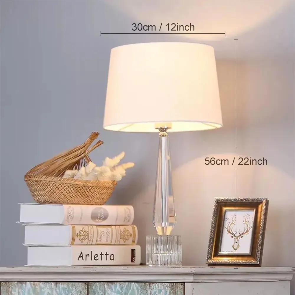 Nordic Creative LED Floor Lamp Fabric Lampshade Crystal Glass Ball Home Decoration Living Room Bedroom Art Reading Desk Lamp