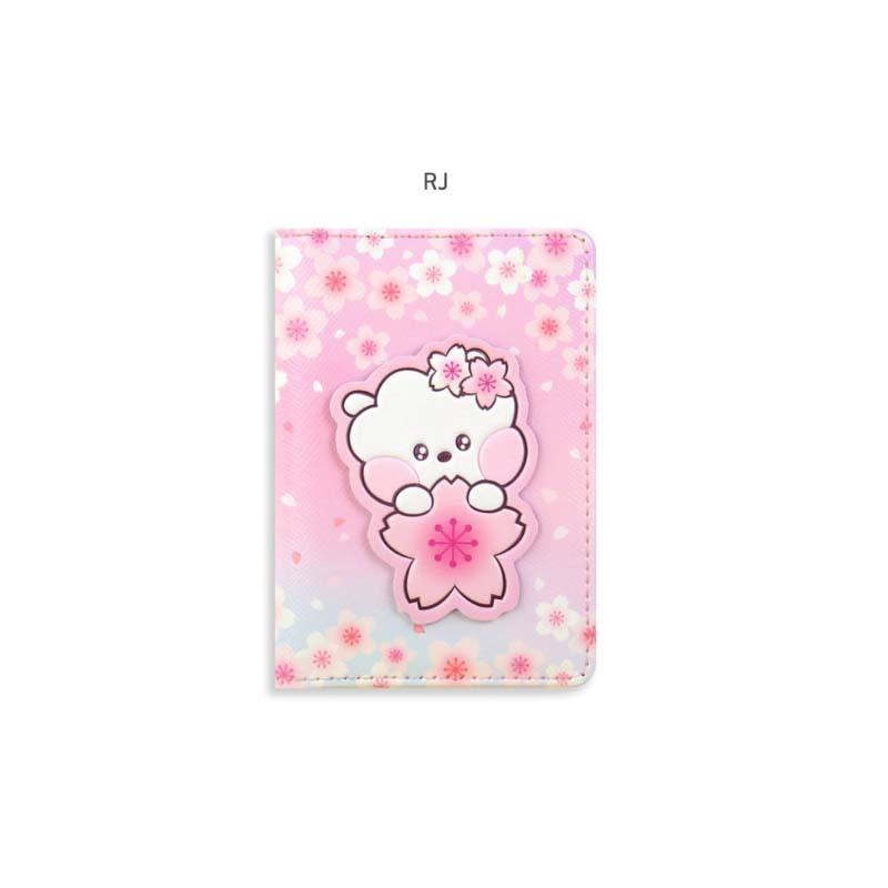BTS BT21 Official Leather Patch Card Case CHEERY BLOSSOM