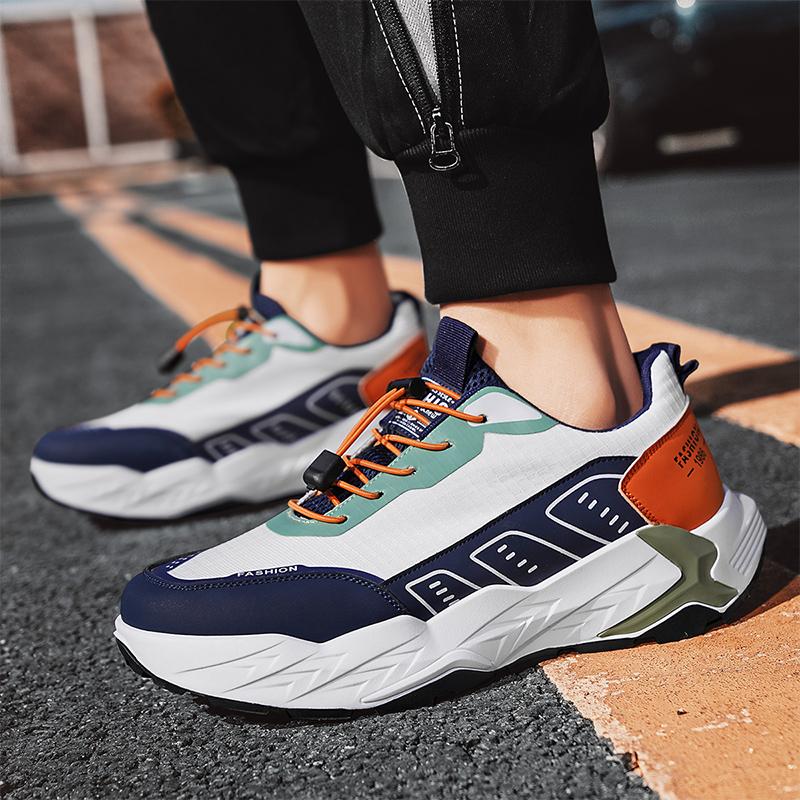Fashion Mens Sports Shoes Leather Casual Comfortable Walking Shoes Outdoor Sports Breathable Lightweight Sneakers for Man