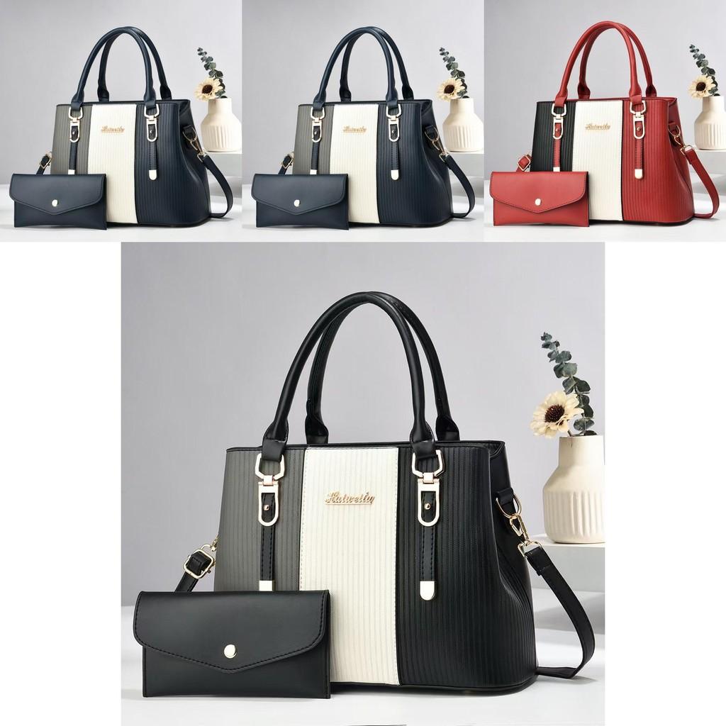 Elegante und geräumige Mutter-Kind-Tasche im modernen gestreiften Color-Blocking-Stil für Damen