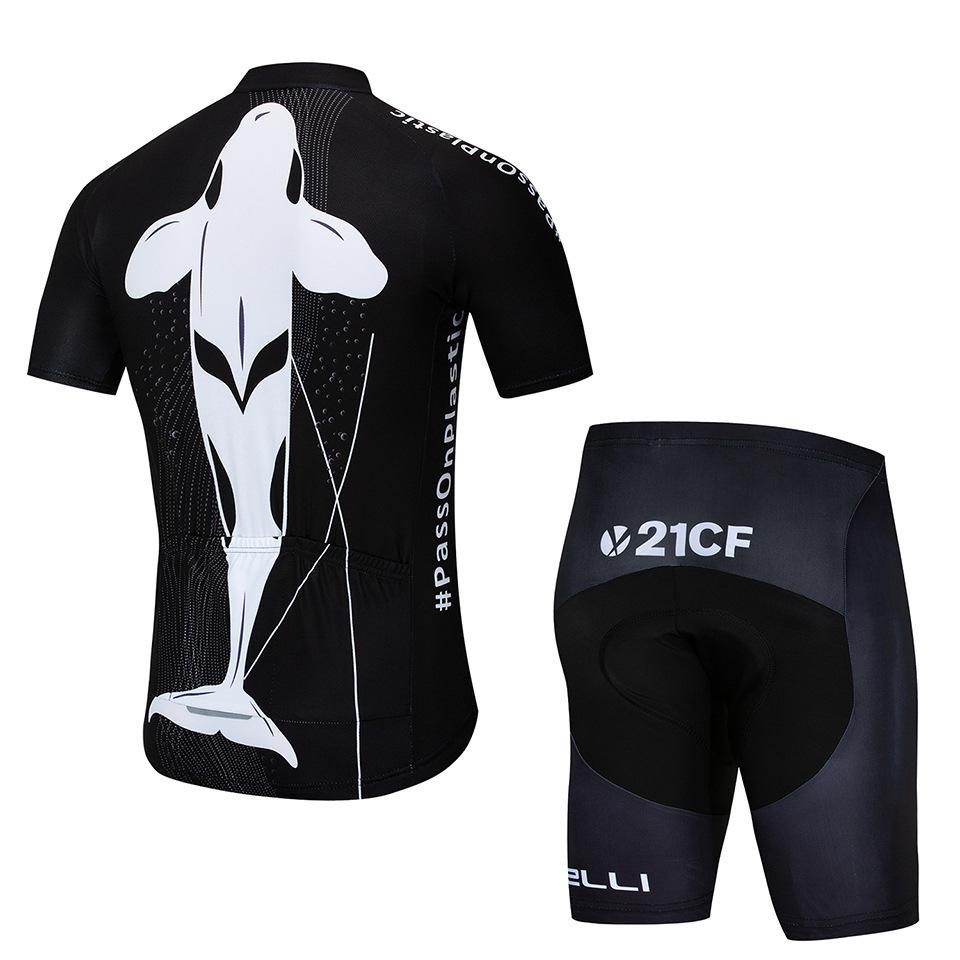 Men's and Women's Summer Bicycle Road Mountain Bike Top Whale Tour France, Cycling Suit Speed Down Suit 2026 Summer Breathable Cycling Suit Set